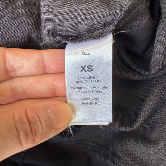 SEAFOLLY AUSTRALIA Black Criss Cross Back One Piece Jumpsuit LINEN XS Anthro - Picture 8 of 11